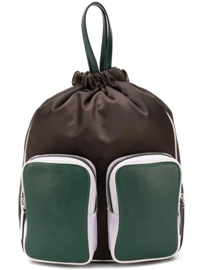 Shop Marni Double Pocket Backpack In Brown