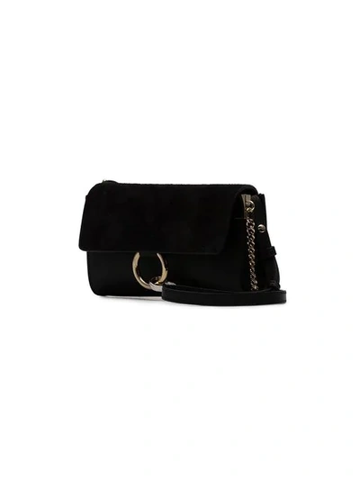 Shop Chloé Faye Leather Crossbody Bag In Black