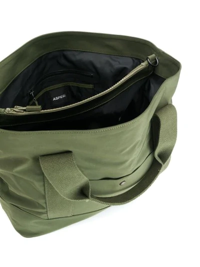 Shop Aspesi Large Shopper Tote In Green