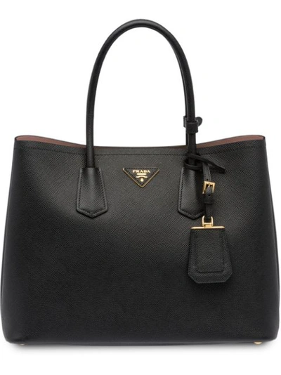 Shop Prada 'double' Handtasche - Schwarz In Black