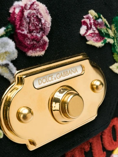 Shop Dolce & Gabbana Fashion Floral Top Handle Bag In Black