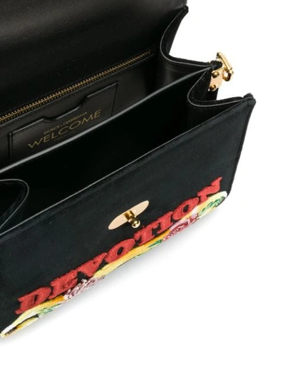 Shop Dolce & Gabbana Fashion Floral Top Handle Bag In Black