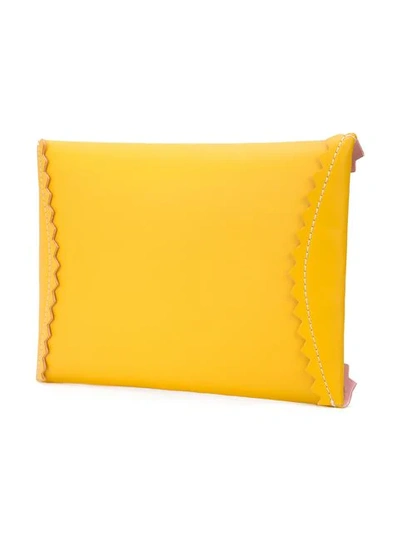 Shop Sara Battaglia Envelope Clutch Bag In Yellow