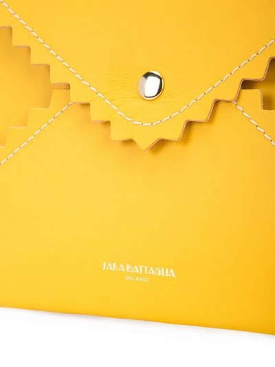 Shop Sara Battaglia Envelope Clutch Bag In Yellow