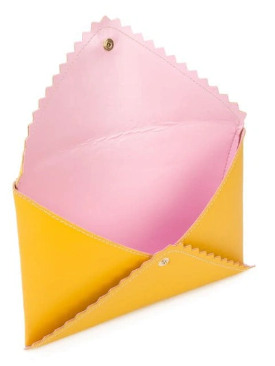 Shop Sara Battaglia Envelope Clutch Bag In Yellow