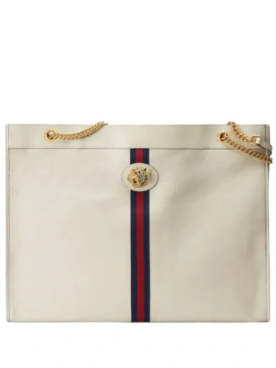 Shop Gucci Rajah Maxi Tote In White