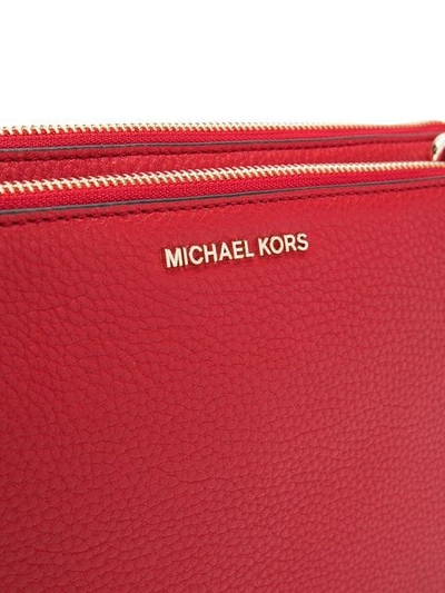 Shop Michael Michael Kors Double Zips Crossbody Bag In Red