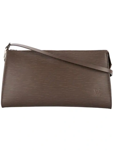 Pre-owned Louis Vuitton  Textured Pochette Bag In Brown