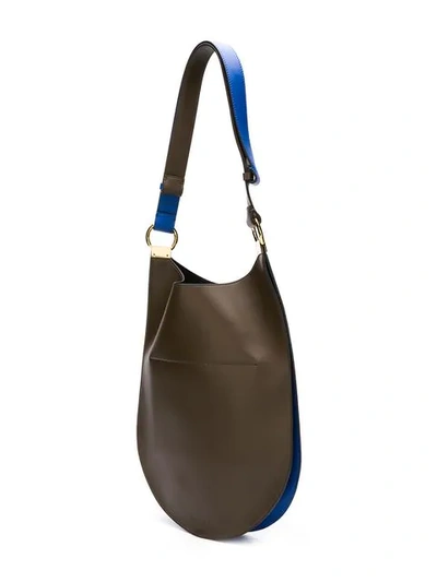Shop Marni Bicolour Shoulder Bag In Brown