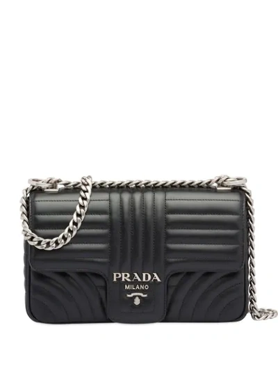 Shop Prada Diagramme Medium Leather Bag In Black