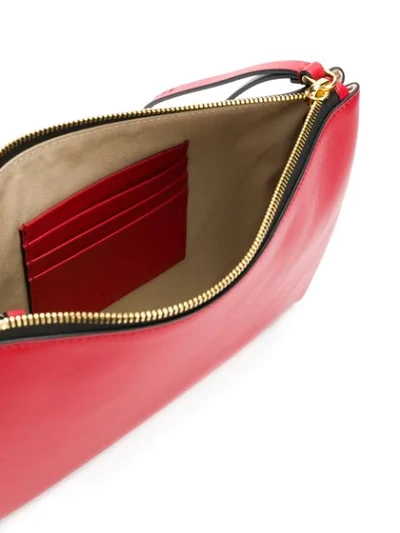 Shop Marni Colour Block Zipped Clutch - Red