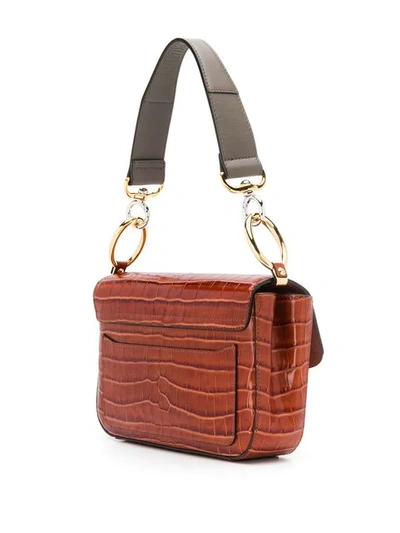 Shop Chloé C Double Shoulder Bag In Brown