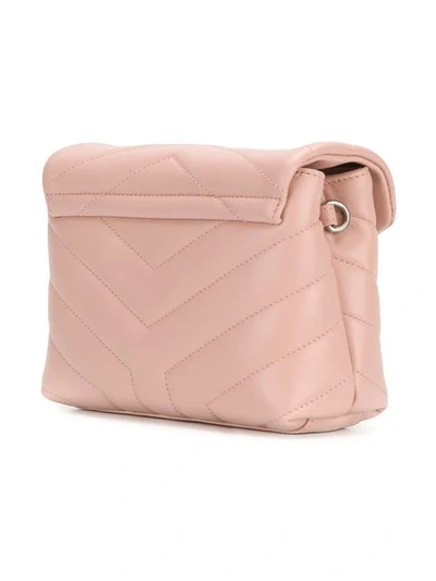 Shop Saint Laurent Quilted Monogram Shoulder Bag In Pink