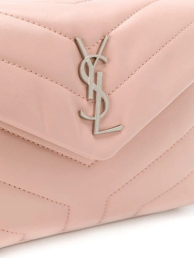 Shop Saint Laurent Quilted Monogram Shoulder Bag In Pink