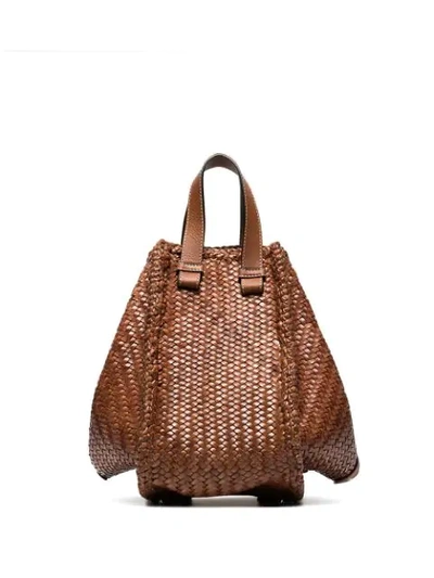 Shop Loewe Medium Hammock Woven Shoulder Bag In Brown