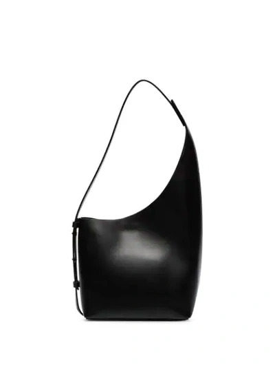 Shop Aesther Ekme Demi Lune Asymmetric Bucket Bag In Black