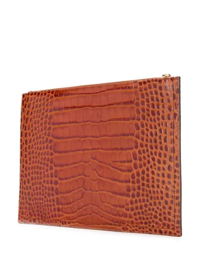 Shop Givenchy Logo Clutch Bag In Brown