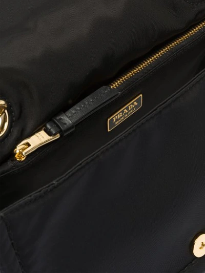 Shop Prada Logo Shoulder Bag In Black