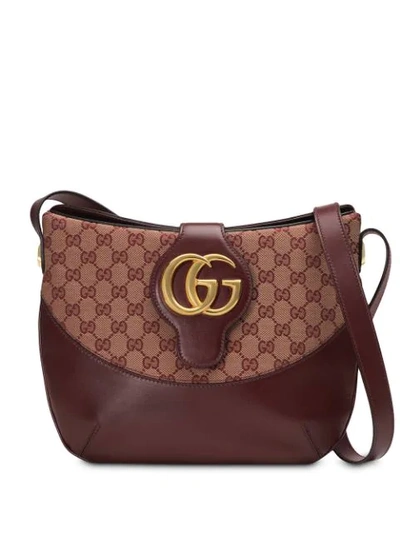 Shop Gucci Arli Gg Medium Shoulder Bag In Red