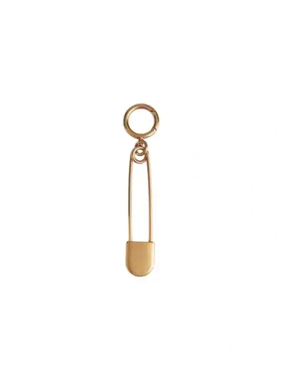 Shop Burberry Kilt Pin Key Charm In Metallic