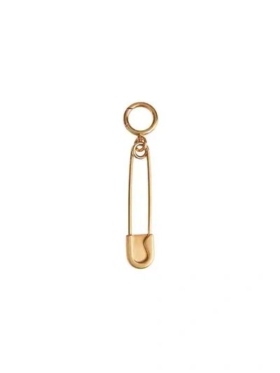 Shop Burberry Kilt Pin Key Charm In Metallic
