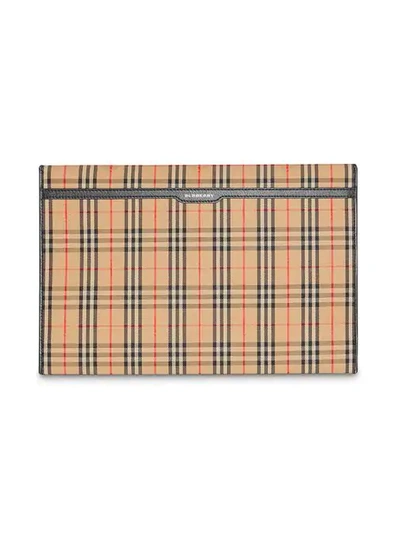 Shop Burberry Large 1983 Check Pouch In A1189 Black