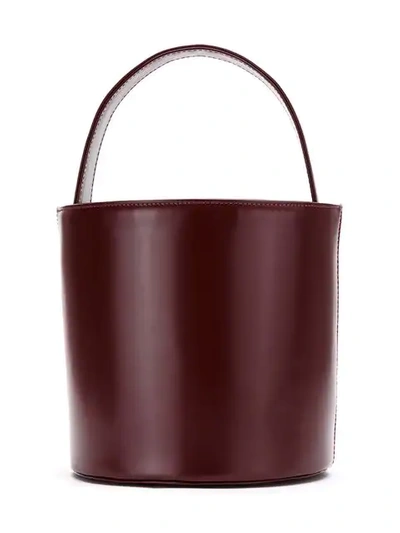 Shop Sarah Chofakian Leather Bucket Bag In Red