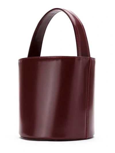 Shop Sarah Chofakian Leather Bucket Bag In Red