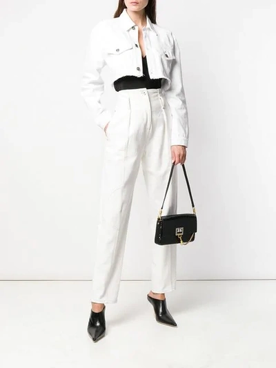 Shop Givenchy Snakeskin Effect Charm Bag In Black