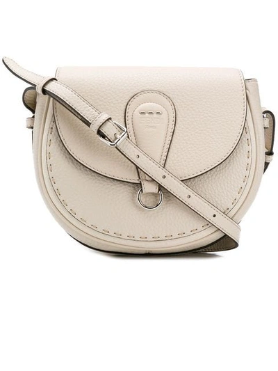 Shop Fendi Stitch Detail Shoulder Bag In Neutrals