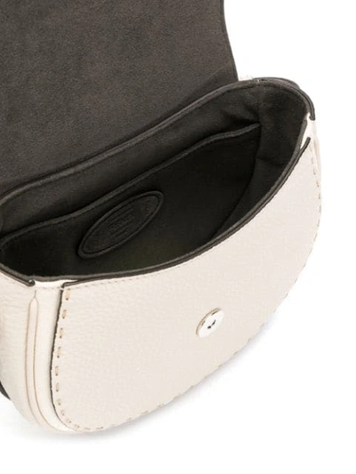 Shop Fendi Stitch Detail Shoulder Bag In Neutrals