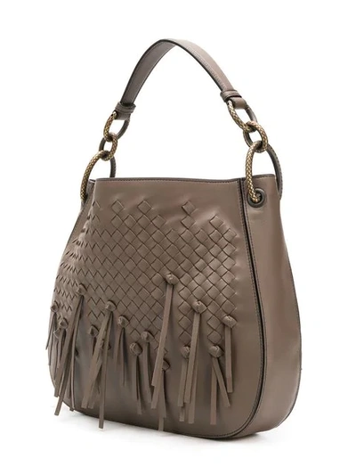 Shop Bottega Veneta Loop Hobo Bag In Intrecciato Brio In Brown