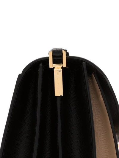 Shop Marni Brown And Beige Trunk Leather Shoulder Bag