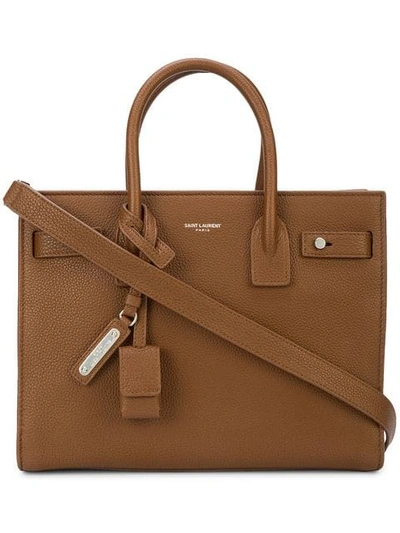 Shop Saint Laurent Sac De Jour Crossbody Bag In Brown