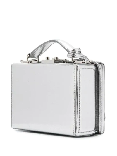 Shop Mark Cross Small Grace Box Bag In Silver