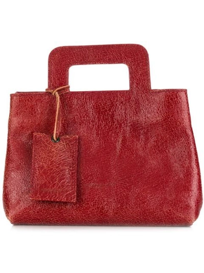 Shop Marsèll Distressed Texture Cross Body Bag - Red