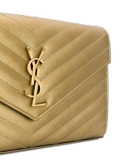 Shop Saint Laurent Angie Chain Bag In Gold