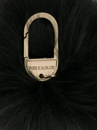 Shop Yves Salomon Pom Pom Bag Charm In Black