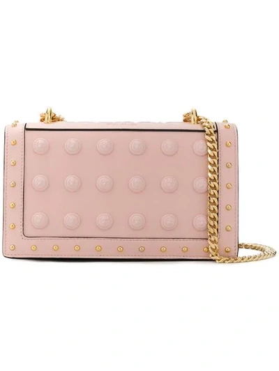 Shop Balmain Love Button-embellished Shoulder Bag In Neutrals