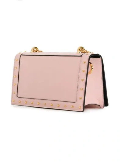 Shop Balmain Love Button-embellished Shoulder Bag In Neutrals