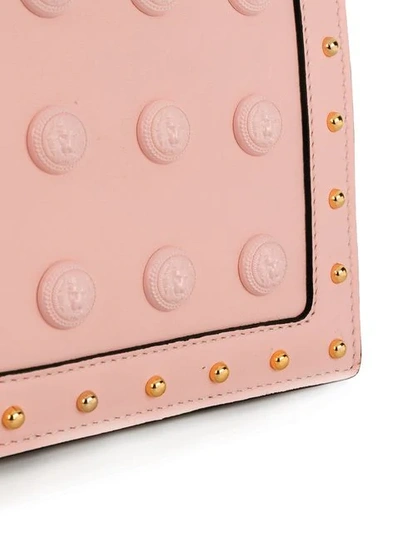 Shop Balmain Love Button-embellished Shoulder Bag In Neutrals