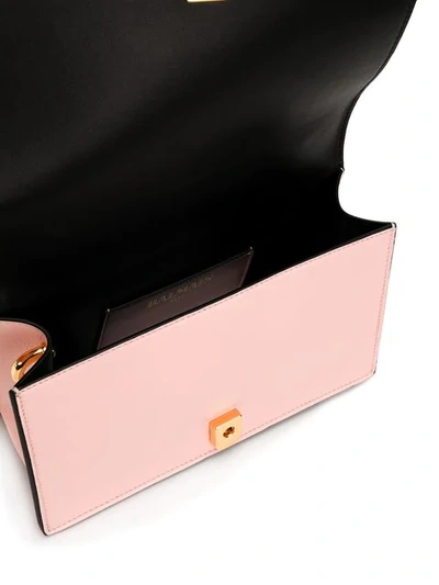 Shop Balmain Love Button-embellished Shoulder Bag In Neutrals