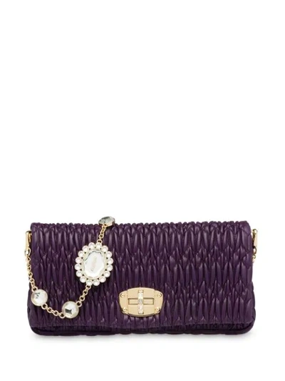Shop Miu Miu Cloquet Shoulder Bag In Purple