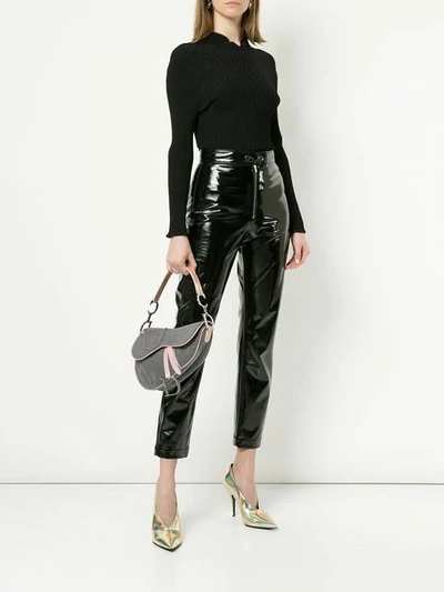 Pre-owned Dior  Denim Saddle Handbag In Grey