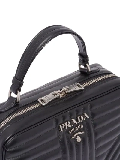 Shop Prada Diagramme Handbag In Black