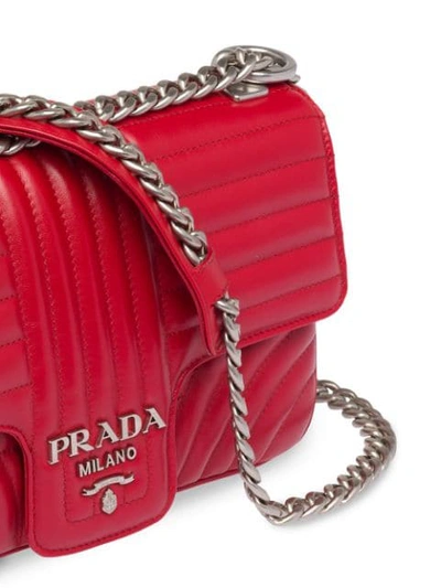 Shop Prada Diagramme Shoulder Bag In Red