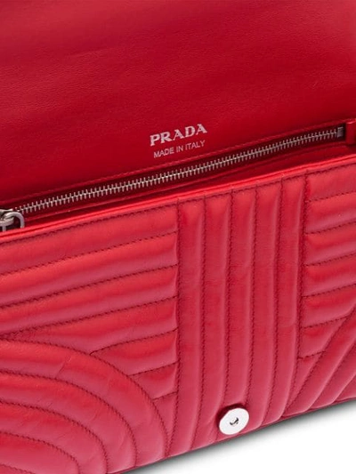 Shop Prada Diagramme Shoulder Bag In Red