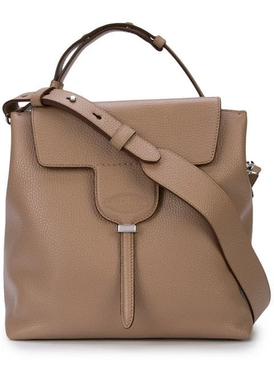 Shop Tod's Medium Tote Bag In Brown