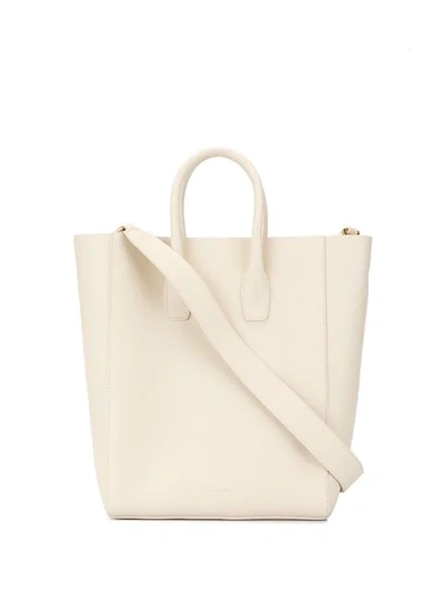 Shop Mansur Gavriel Mini North South Tote In White