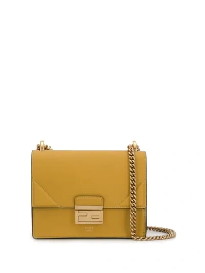 Shop Fendi Kan U Shoulder Bag In Yellow